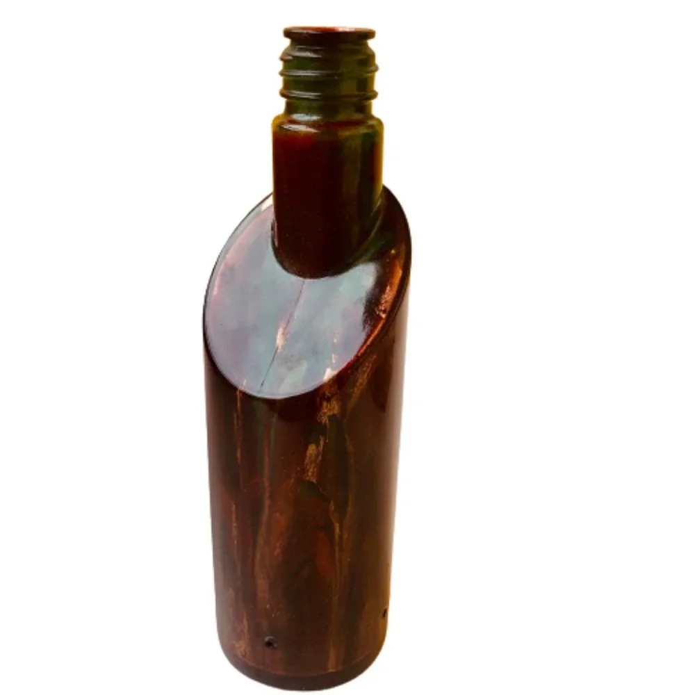 Glass Bottle Unique Inside Drip Painted Signed & Dated By Artist Collectibles